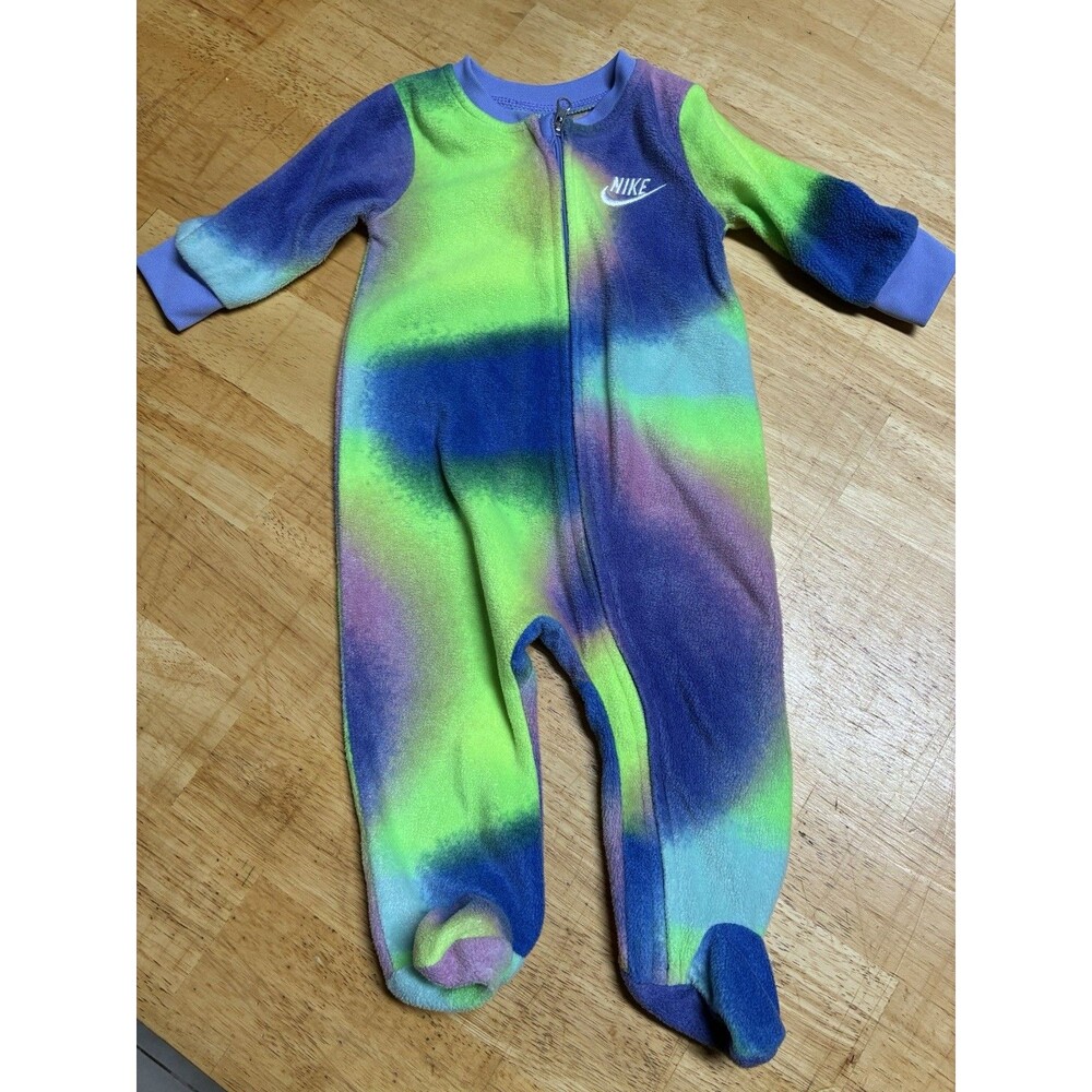 Nike Baby Micro Fleece Sleep And Play Footed Coverall Unisex 6 Months Rainbow